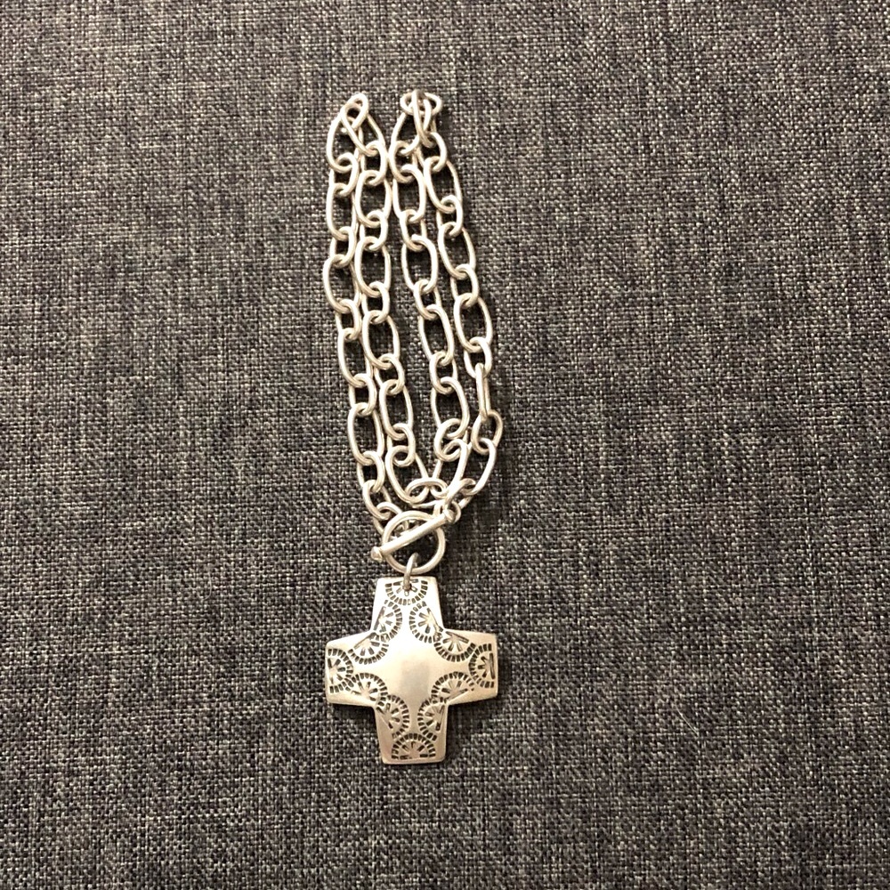 SILPADA Sterling Silver Cross Necklace Retired item. N11 - Picture 6 of 11